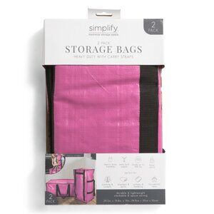 SIMPLIFY Pink 2 Pk X L Foldable Heavy Duty Storage Moving Bags